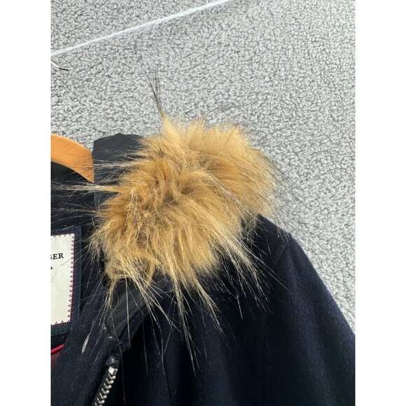 Tommy Hilfiger Womens Wool Blend Coat With Faux Fur Hood Size Medium - Picture 6 of 12